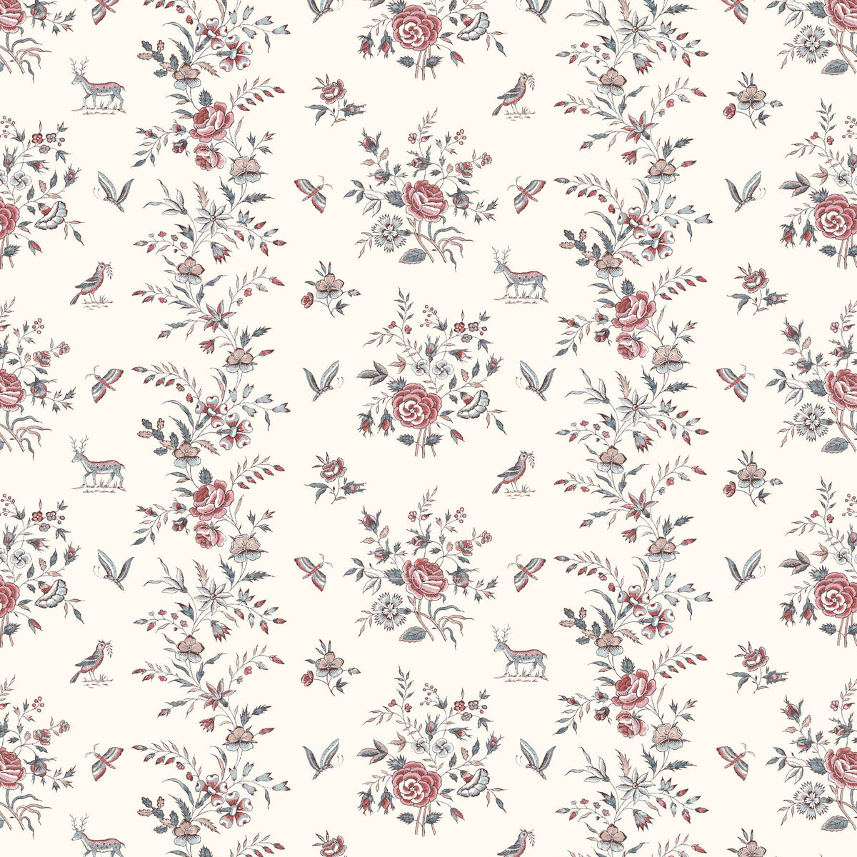 LW-315-252 Fleurie Anemone Entente Cordiale Fabric by Lewis & Wood