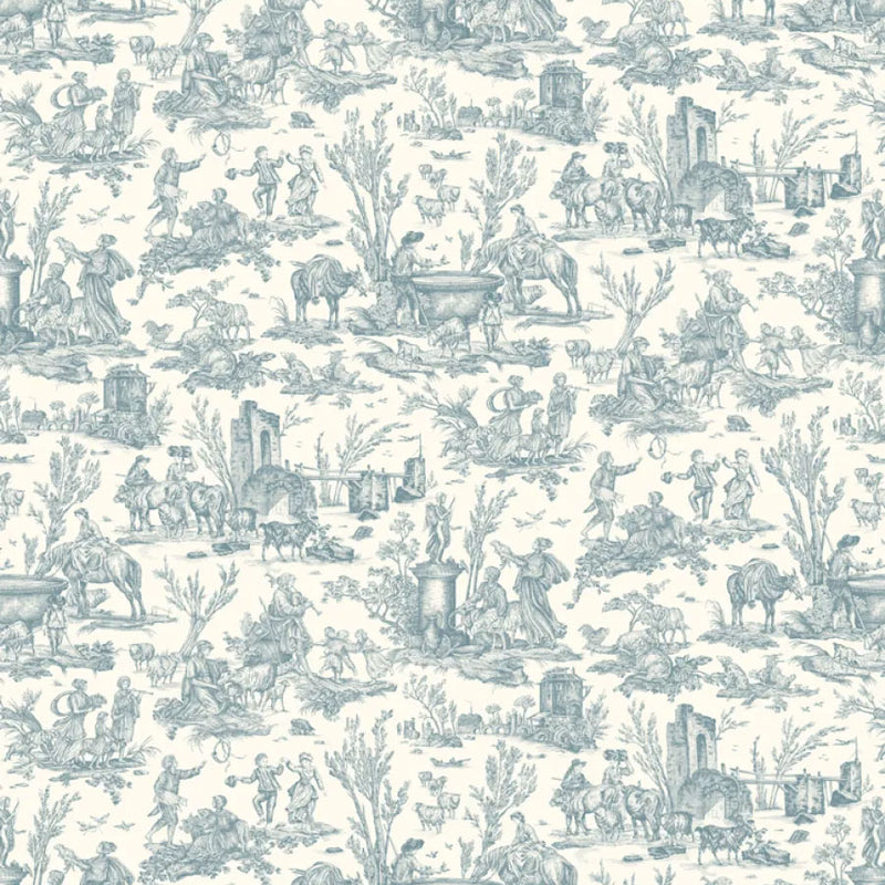 LW-316-608 Toile Baptiste Celeste Entente Cordiale Fabric by Lewis & Wood