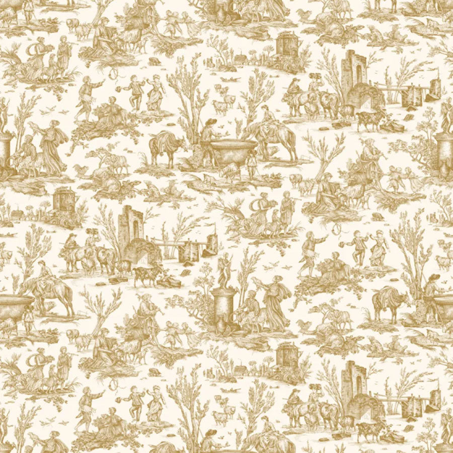 LW-318-173 Toile Baptiste Dijon Entente Cordiale Wallpaper by Lewis & Wood