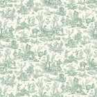 LW-318-225 Toile Baptiste Jade Entente Cordiale Wallpaper by Lewis & Wood