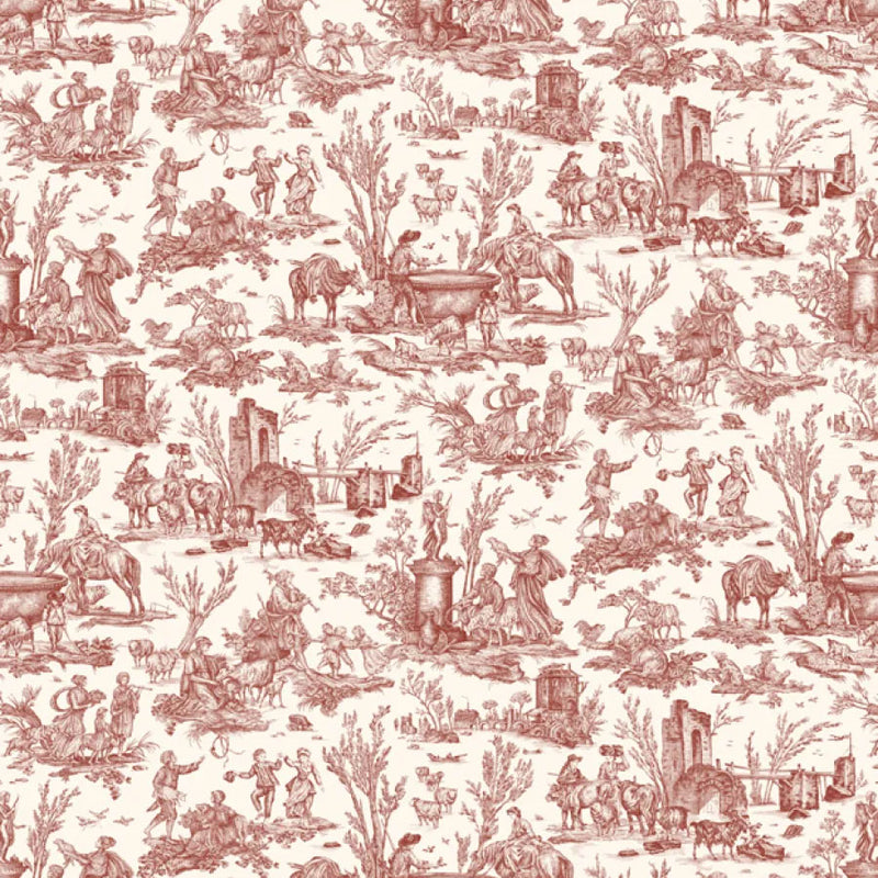 LW-318-257 Toile Baptiste Rhone Entente Cordiale Wallpaper by Lewis & Wood