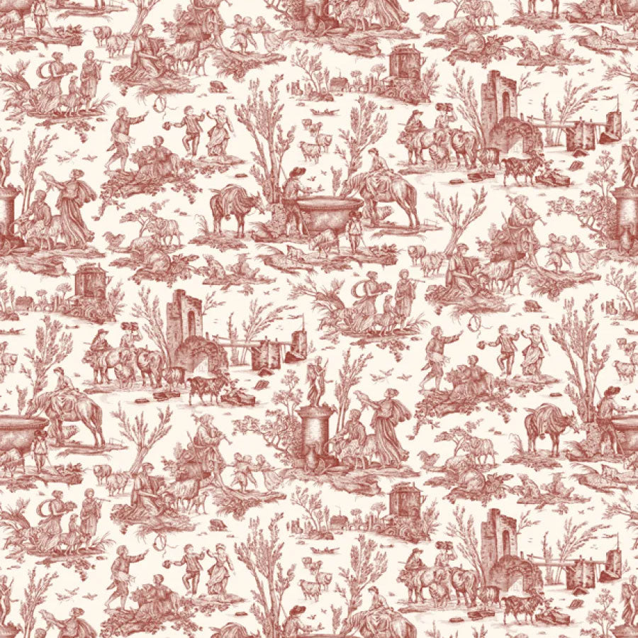 LW-318-257 Toile Baptiste Rhone Entente Cordiale Wallpaper by Lewis & Wood