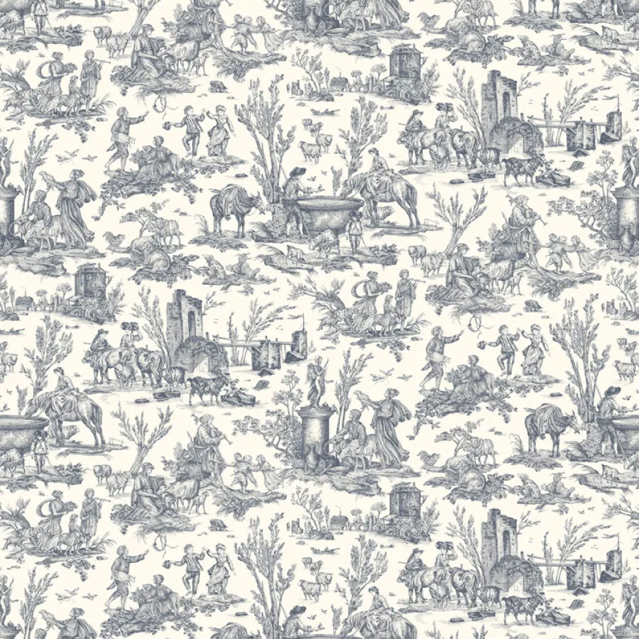 LW-318-606 Toile Baptiste Moule Entente Cordiale Wallpaper by Lewis & Wood