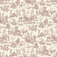 LW-318-607 Toile Baptiste Marron Entente Cordiale Wallpaper by Lewis & Wood