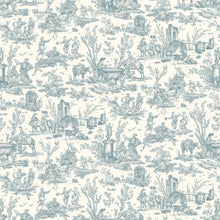 LW-318-608 Toile Baptiste Celeste Entente Cordiale Wallpaper by Lewis & Wood