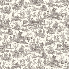 LW-318-610 Toile Baptiste Douce Noir Entente Cordiale Wallpaper by Lewis & Wood