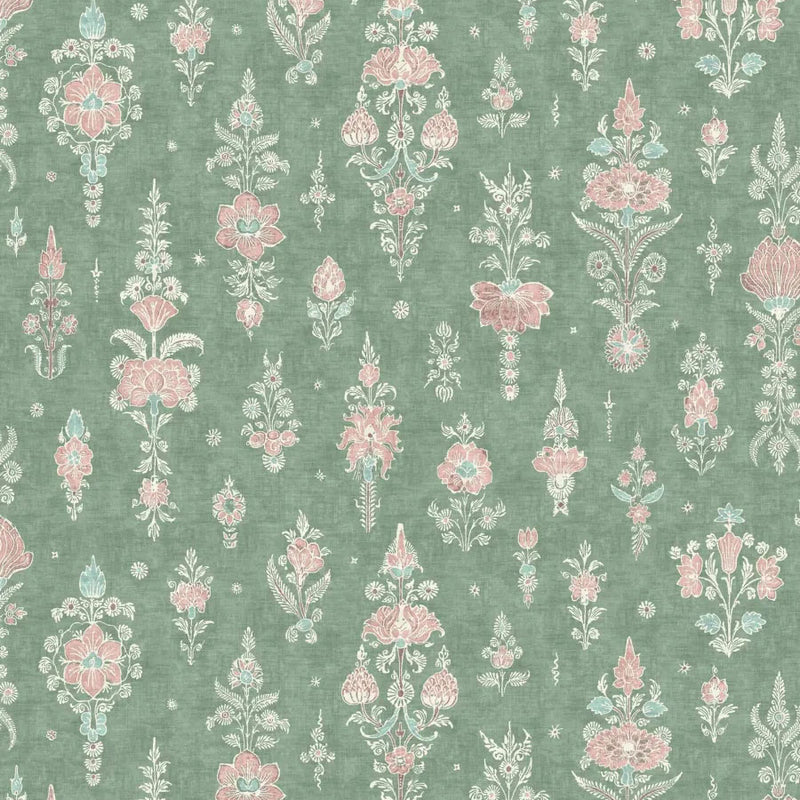 LW-322-362 Citadel Green Glaze Wax Works Fabric by Lewis & Wood