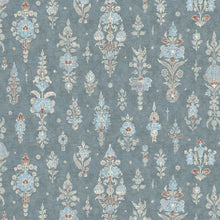 LW-322-449 Citadel Blue Almond Wax Works Fabric by Lewis & Wood