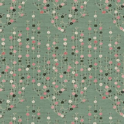 Blossom Peony Jade Wax Works Fabric by Lewis & Wood