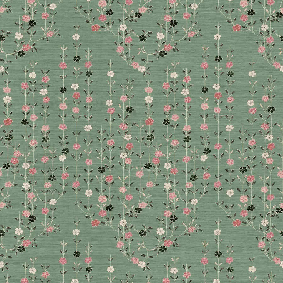 LW-325-620 Blossom Peony Jade Wax Works Fabric by Lewis & Wood