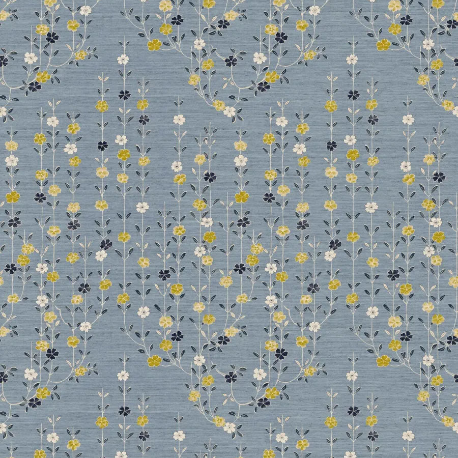 LW-325-622 Blossom Saffron Sky Wax Works Fabric by Lewis & Wood