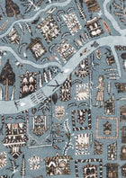The Map Maxi Blue Almond The Srinagar Map Mural by Lewis & Wood
