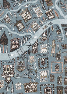 The Map Maxi Blue Almond The Srinagar Map Mural by Lewis & Wood
