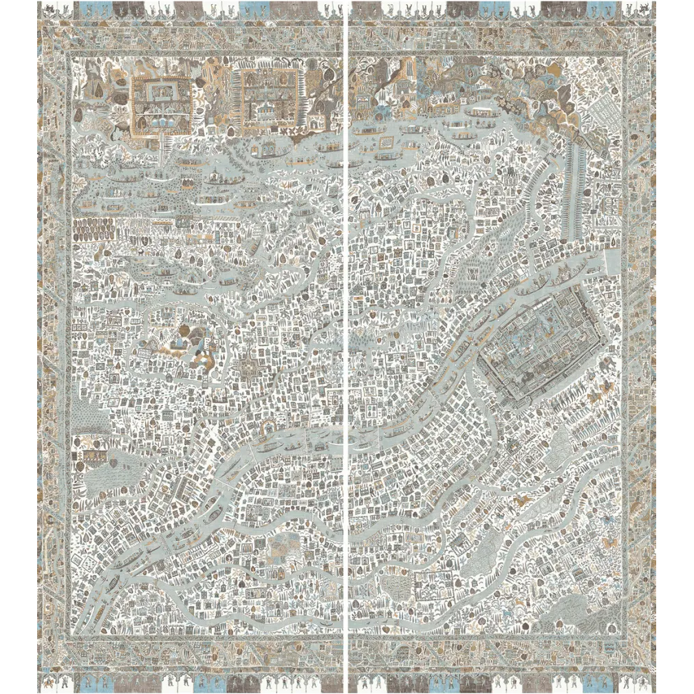 The Map Maxi Aqua Vita The Srinagar Map Mural by Lewis & Wood
