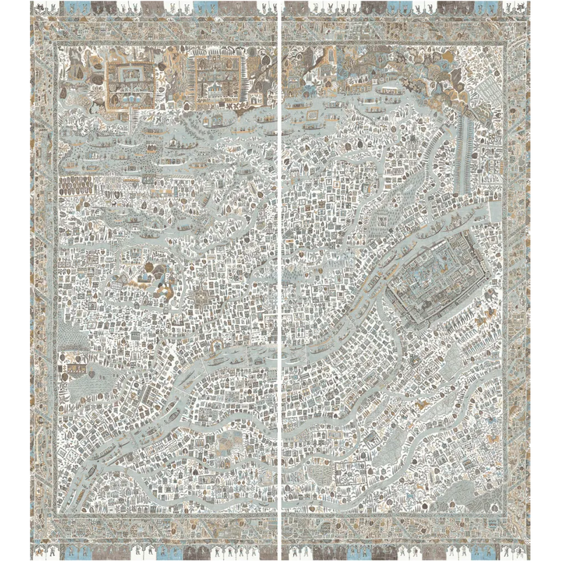 The Map Maxi Aqua Vita The Srinagar Map Mural by Lewis & Wood