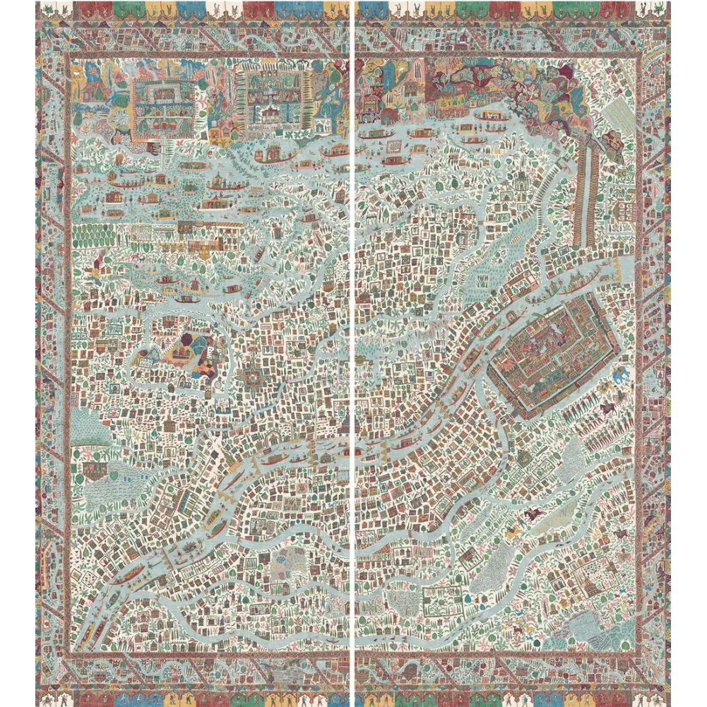 The Map Maxi Garland The Srinagar Map Mural by Lewis & Wood