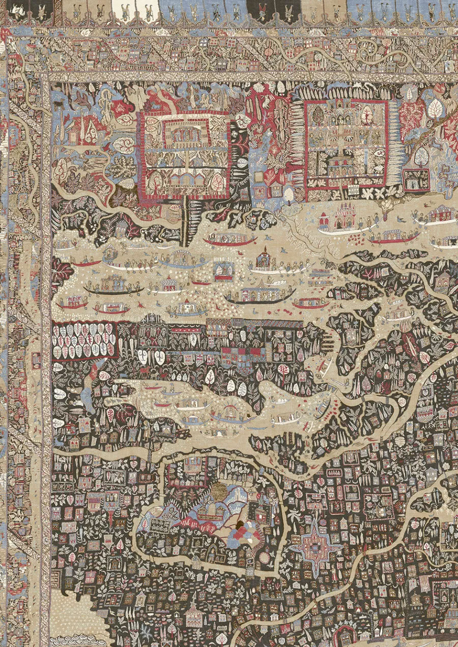 The Map Maxi Twilight The Srinagar Map Mural by Lewis & Wood