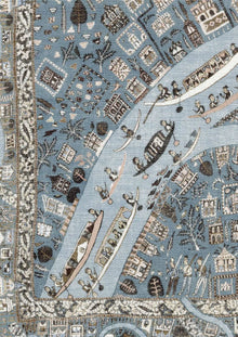 The Map Mini Blue Almond The Srinagar Map Mural by Lewis & Wood