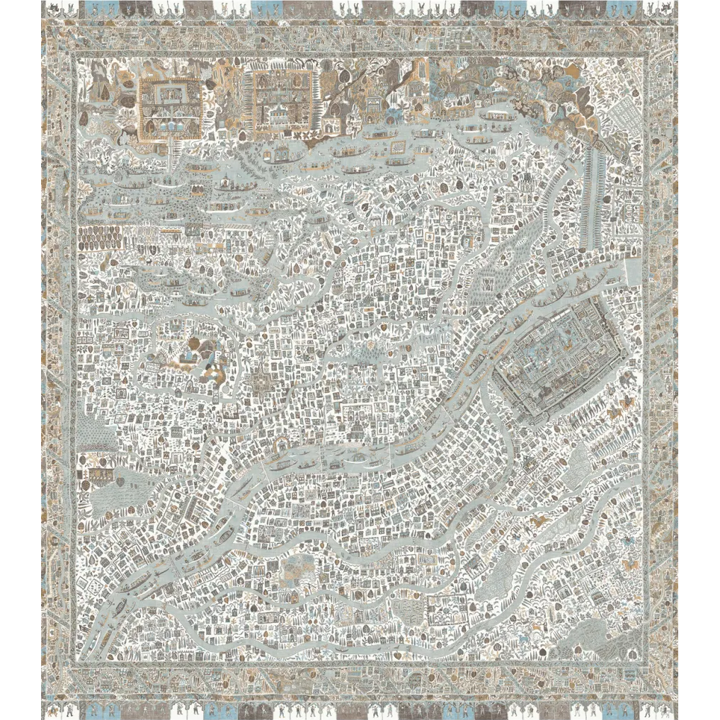 The Map Mini Aqua Vita The Srinagar Map Mural by Lewis & Wood