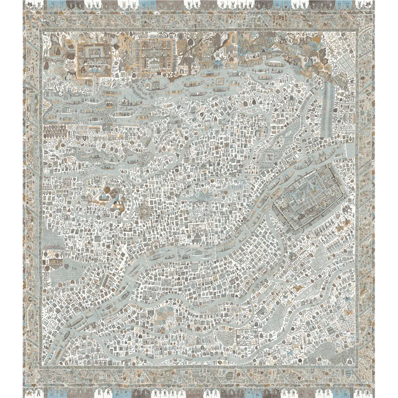 The Map Mini Aqua Vita The Srinagar Map Mural by Lewis & Wood