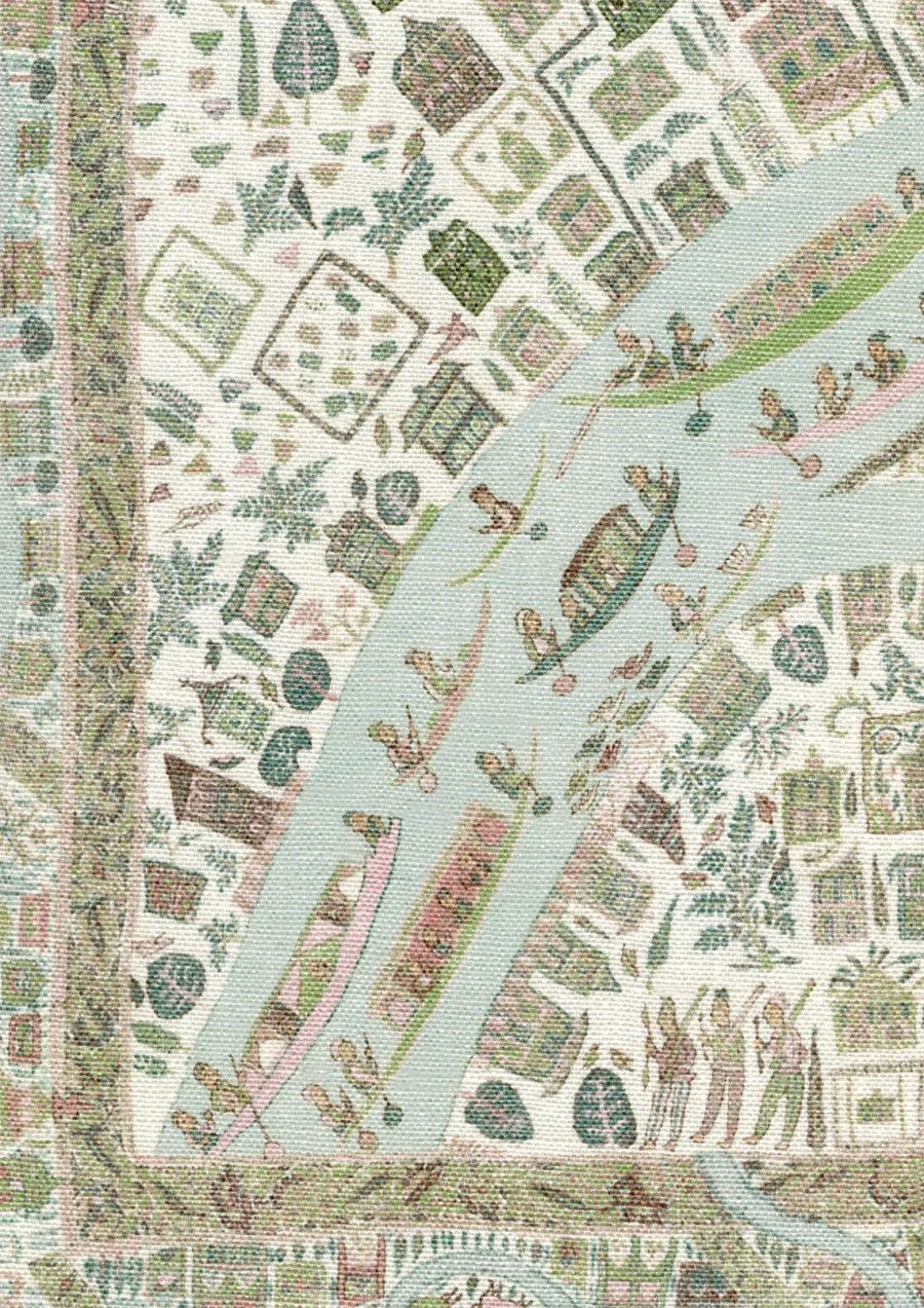 The Map Mini Pistachio Rose The Srinagar Map Mural by Lewis & Wood