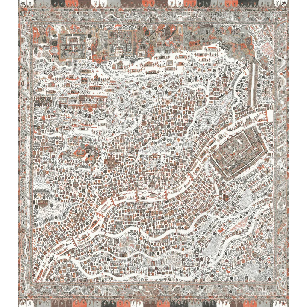 The Map Mini Satsuma Soot The Srinagar Map Mural by Lewis & Wood