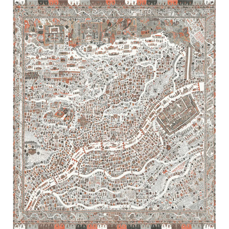 The Map Mini Satsuma Soot The Srinagar Map Mural by Lewis & Wood