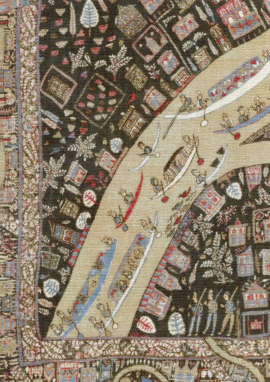 The Map Mini Twilight The Srinagar Map Mural by Lewis & Wood