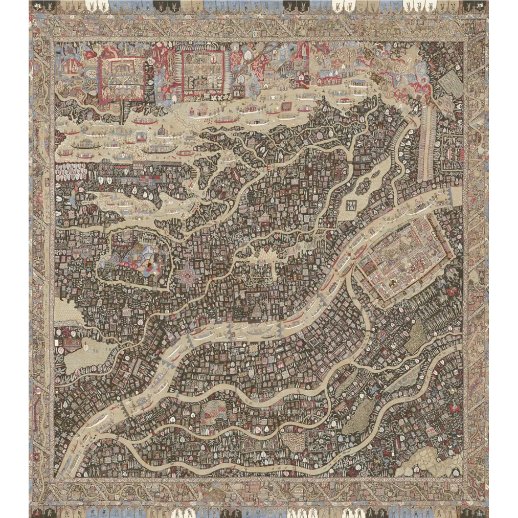 The Map Mini Twilight The Srinagar Map Mural by Lewis & Wood