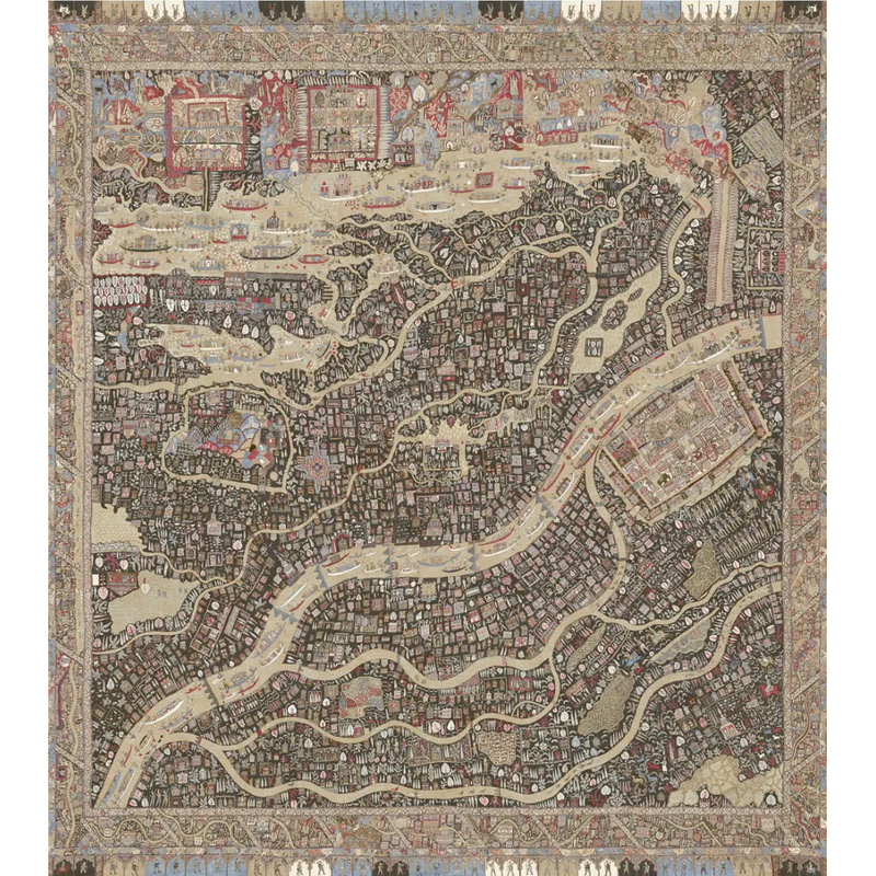 The Map Mini Twilight The Srinagar Map Mural by Lewis & Wood