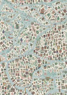 Utopia Garland The Srinagar Map Fabric by Lewis & Wood
