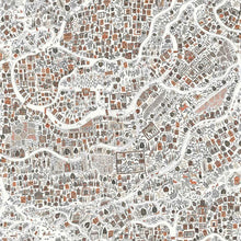 Utopia Satsuma Soot The Srinagar Map Fabric by Lewis & Wood