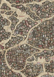 Utopia Twilight The Srinagar Map Fabric by Lewis & Wood