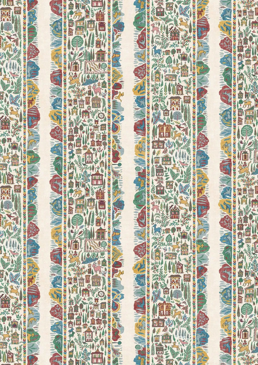 Ravi Ribbon Garland The Srinagar Map Fabric by Lewis & Wood
