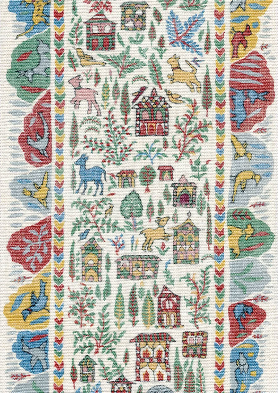 Ravi Ribbon Garland The Srinagar Map Fabric by Lewis & Wood