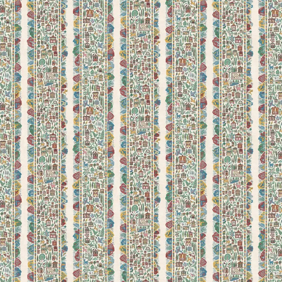 Ravi Ribbon Garland The Srinagar Map Fabric by Lewis & Wood