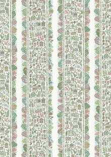 Ravi Ribbon Pistachio Rose The Srinagar Map Fabric by Lewis & Wood