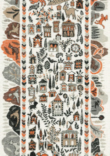 Ravi Ribbon Satsuma Soot The Srinagar Map Fabric by Lewis & Wood
