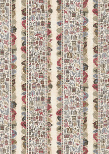 Ravi Ribbon Peat Pomegranate The Srinagar Map Fabric by Lewis & Wood