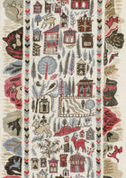 Ravi Ribbon Peat Pomegranate The Srinagar Map Fabric by Lewis & Wood