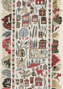 Ravi Ribbon Peat Pomegranate The Srinagar Map Fabric by Lewis & Wood