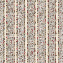 Ravi Ribbon Peat Pomegranate The Srinagar Map Fabric by Lewis & Wood