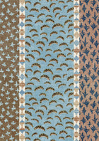 Asha Stripe Blue Almond The Srinagar Map Fabric by Lewis & Wood