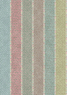 Asha Stripe Pistachio Rose The Srinagar Map Fabric by Lewis & Wood
