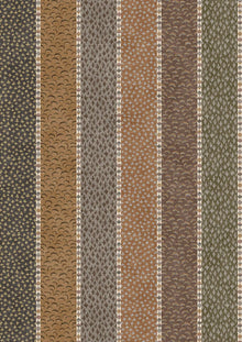 Asha Stripe Cedar Smoke The Srinagar Map Fabric by Lewis & Wood