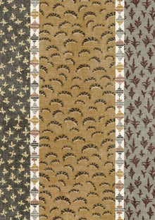 Asha Stripe Cedar Smoke The Srinagar Map Fabric by Lewis & Wood