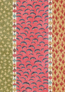 Asha Stripe Jaipur Spice The Srinagar Map Fabric by Lewis & Wood
