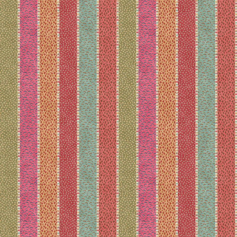 Asha Stripe Jaipur Spice The Srinagar Map Fabric by Lewis & Wood