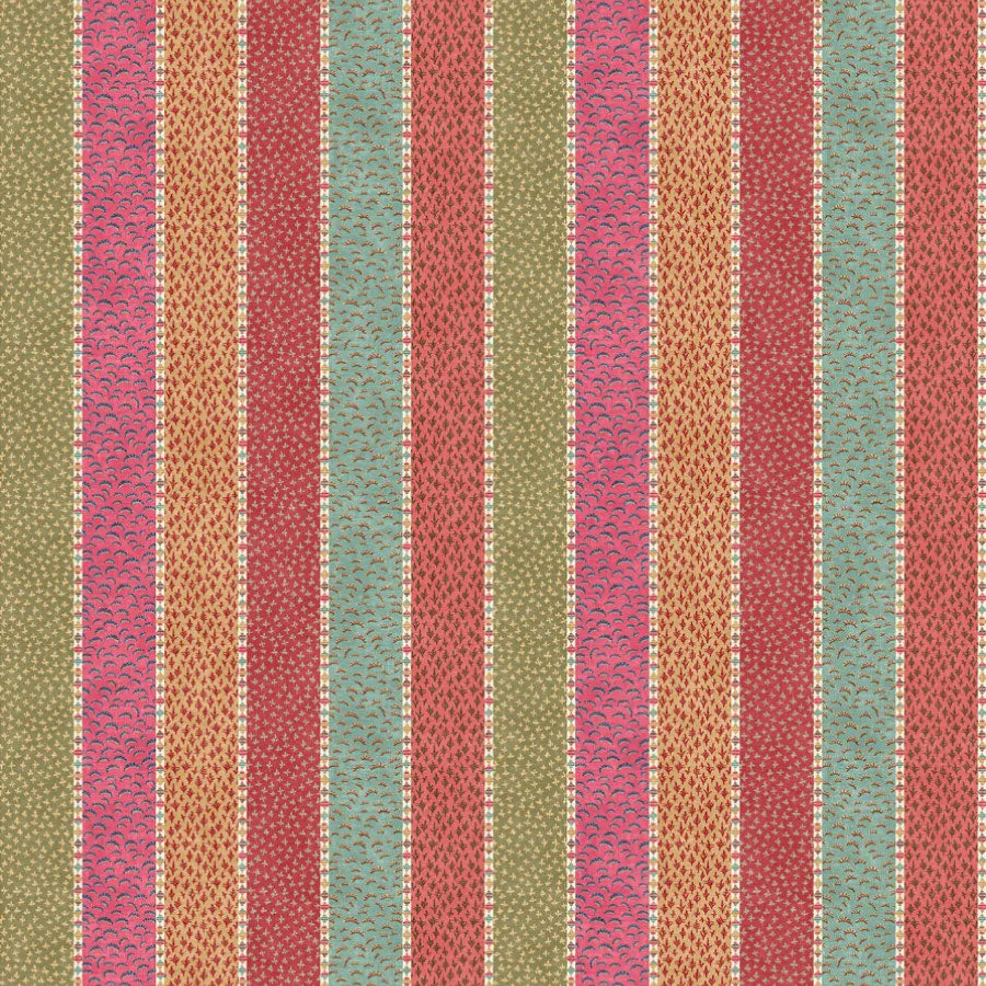 Asha Stripe Jaipur Spice The Srinagar Map Fabric by Lewis & Wood