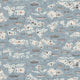 Regatta Blue Almond The Srinagar Map Fabric by Lewis & Wood